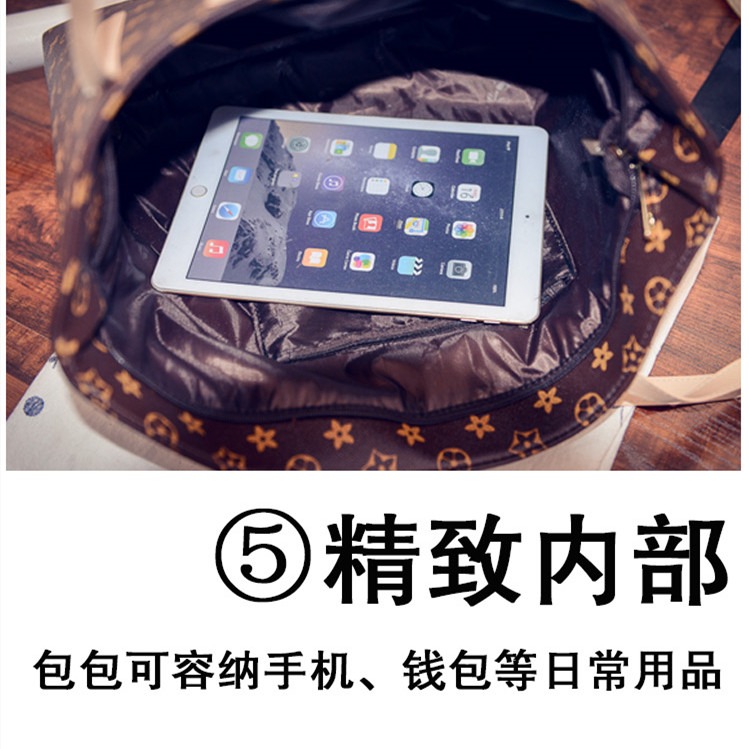 老花單肩包女 大包 2021新款 歐美 時尚女士簡約手提包大包包女包-細節圖9