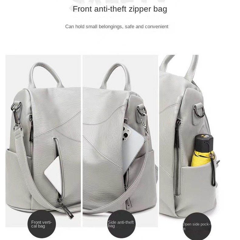 韓版新款時尚大容量女背包防水防盜書包旅行包-細節圖3