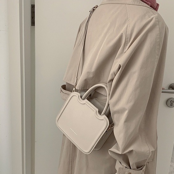 韓系/餅乾包/可愛/小方包/手提包/肩背包/拉鍊/ins/復古/ootd/韓妞必備/韓國/質感/可愛包斜跨包-細節圖3