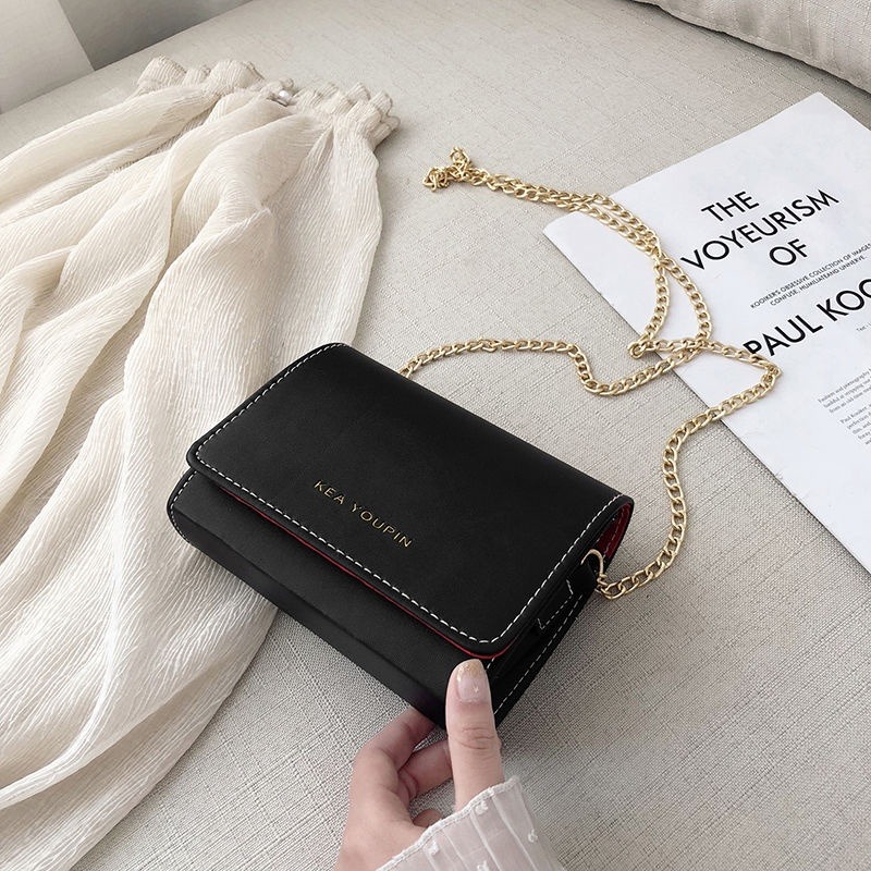 小包包女夏季新款韓版斜揹包時尚側揹包百搭女包簡約ins鏈條包肩揹包小方包-細節圖5