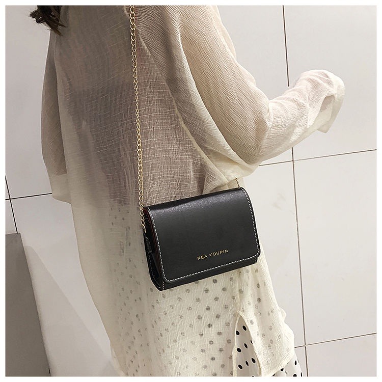小包包女夏季新款韓版斜揹包時尚側揹包百搭女包簡約ins鏈條包肩揹包小方包-細節圖7