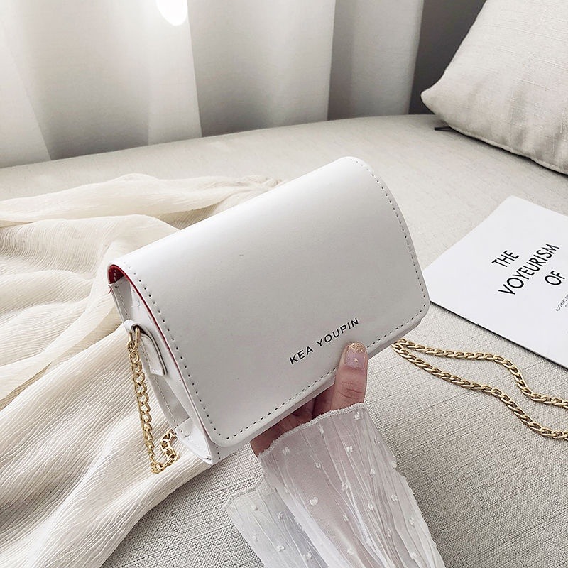 小包包女夏季新款韓版斜揹包時尚側揹包百搭女包簡約ins鏈條包肩揹包小方包-細節圖8