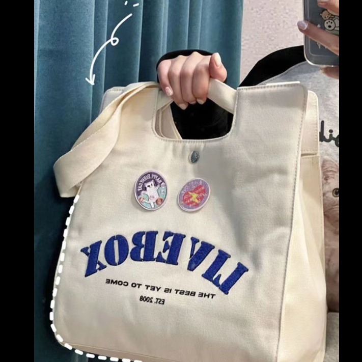 學院風包包 2023新款 休閑斜挎包 日系通勤單肩包 學生上課手提包 帆布包 側背包 書包 拼接色女包-細節圖6