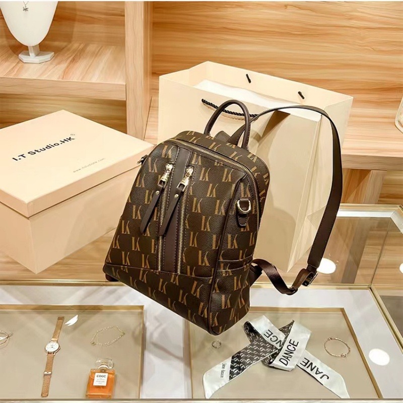  香港設計大容量真皮女背包書包旅行包-細節圖6