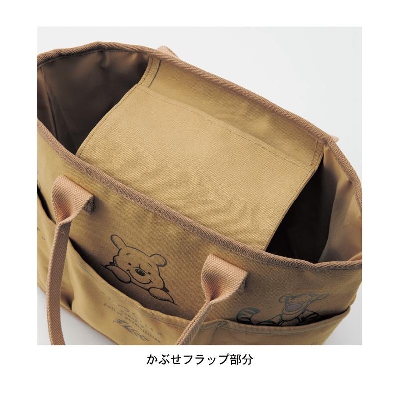 日貨優質全棉加厚帆布包 維尼手提袋 帆布材質小熊手提包卡通休閒斜背包 帆布手提袋 大容量帆布包-細節圖4