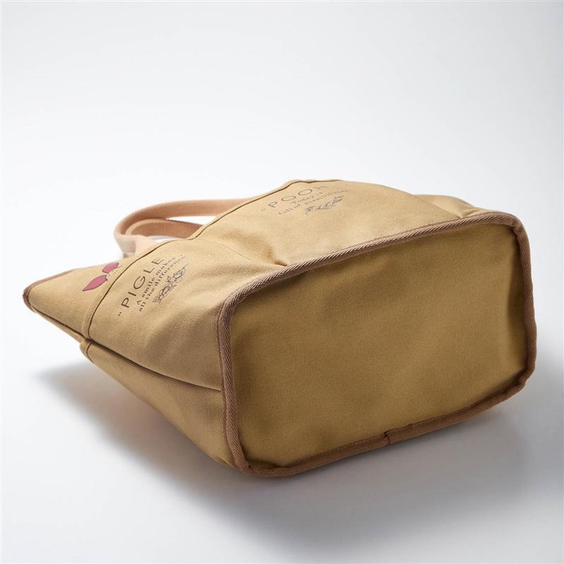 日貨優質全棉加厚帆布包 維尼手提袋 帆布材質小熊手提包卡通休閒斜背包 帆布手提袋 大容量帆布包-細節圖5