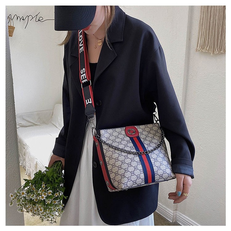 真皮質感女士大容量2020新款鏈條手提包女大氣寬肩帶單肩斜挎大包【初衷】-細節圖2