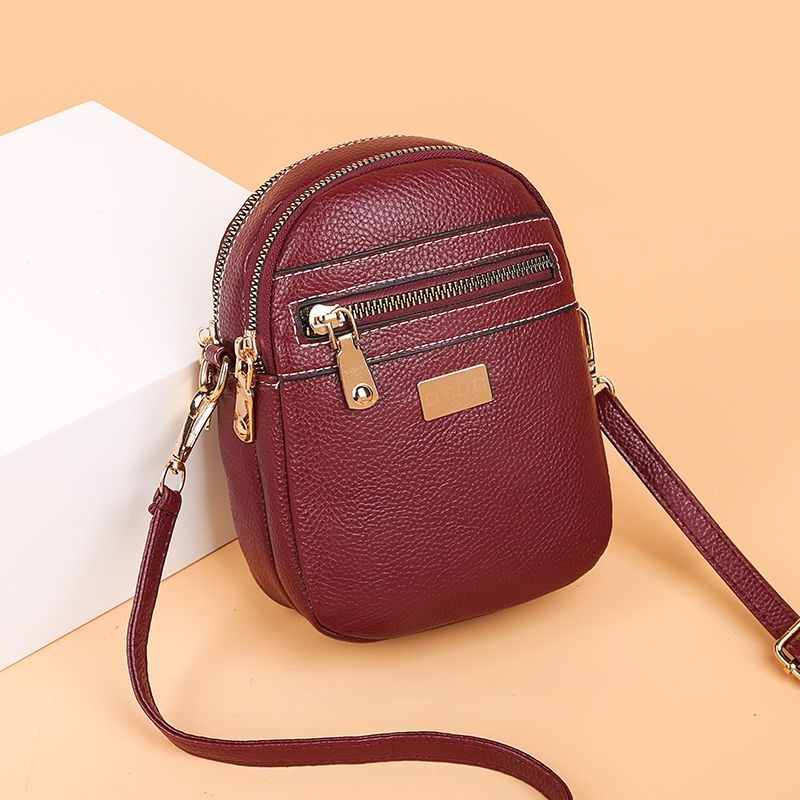 包包女斜背包新款雙拉鍊軟皮豎款零錢迷你小包-細節圖4