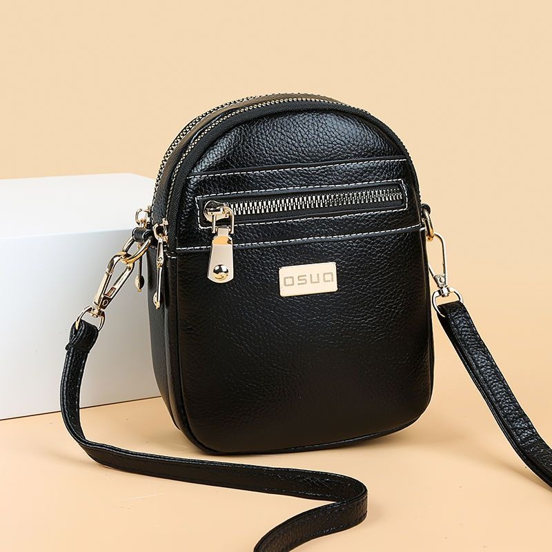 包包女斜背包新款雙拉鍊軟皮豎款零錢迷你小包-細節圖5