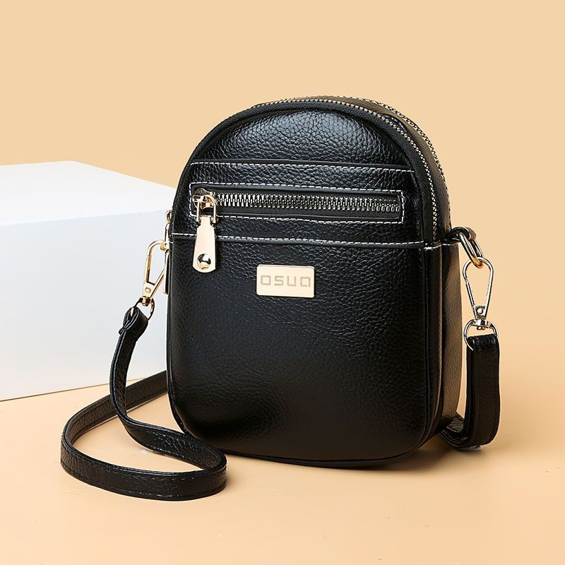 包包女斜背包新款雙拉鍊軟皮豎款零錢迷你小包-細節圖6