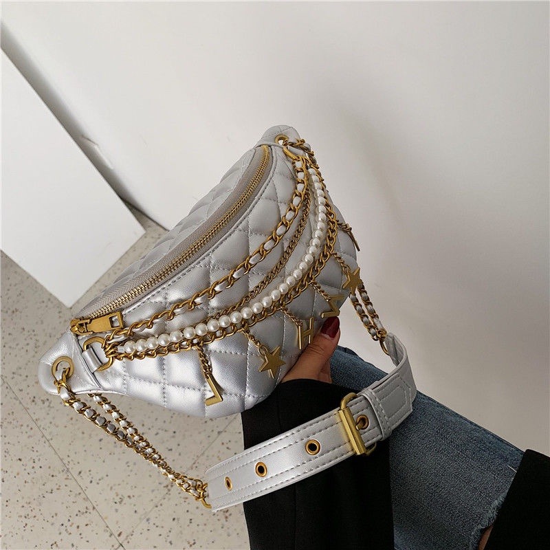 網紅同款包小包包女2023流行新款潮百搭菱格鏈條洋氣時尚腰包胸包-細節圖3