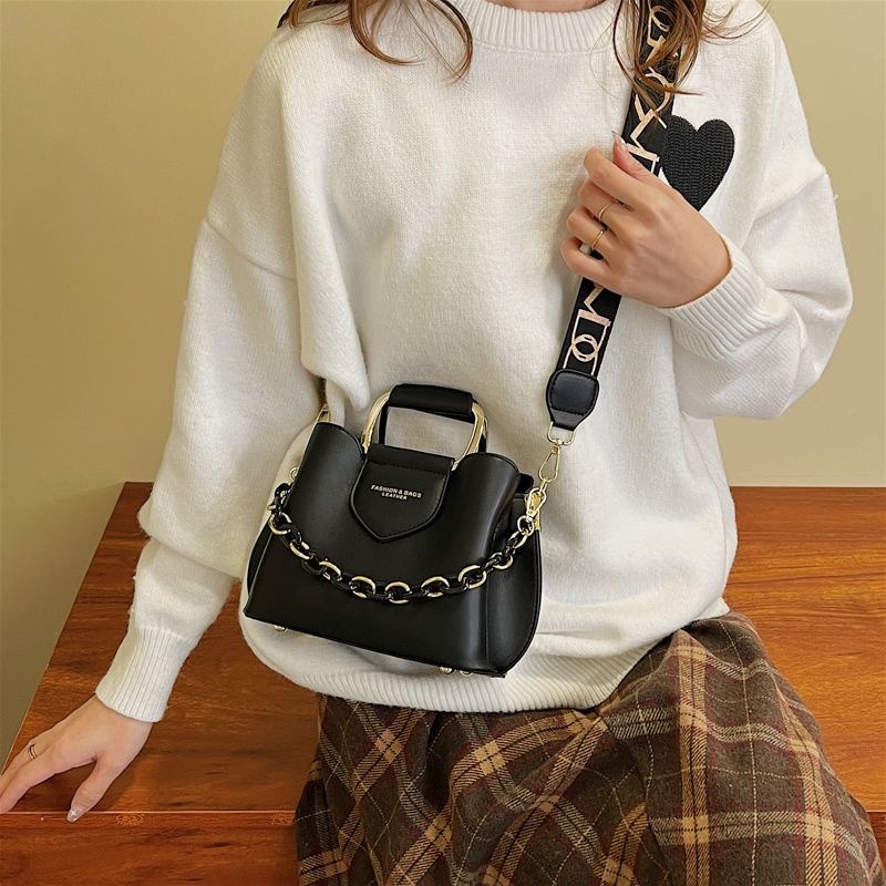 高品質包包2023新款四季百搭小單肩包水桶包軟皮鏈條斜挎包西式-細節圖6