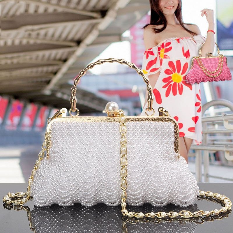 全新手工串珠包 DIY 材料包單肩包水鑽編織手提包斜挎包 DIY包-細節圖2