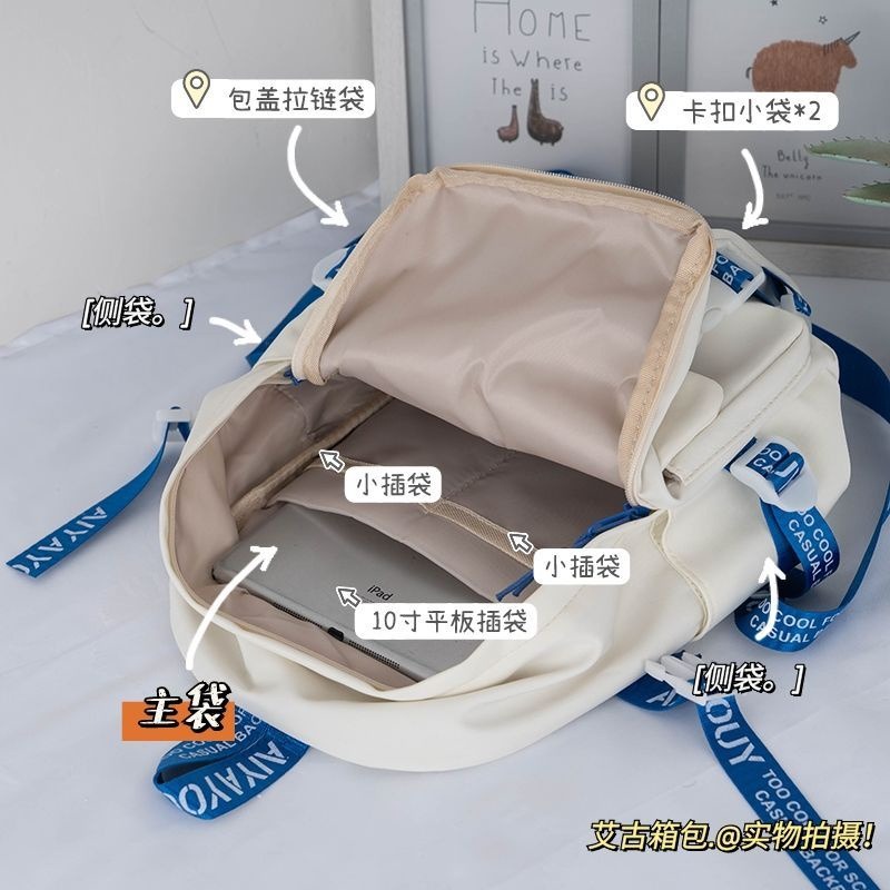 拼色小背包女小迷你日系女小背包大學生書包輕便運動小包-細節圖7