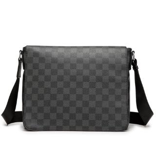 FASHION BAGSTORE，超高C / P值，仿LV款男士休閒掀蓋包，郵差包大容量多隔層單肩斜跨包防水皮革側背包-細節圖7