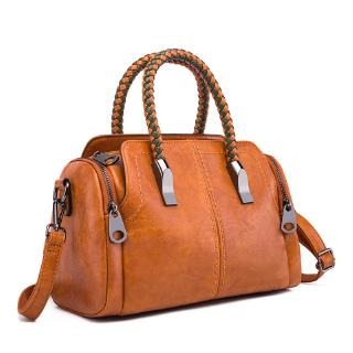 限時下殺，極速發貨輕便功能手提包女手拎單肩斜挎麻花圓環枕頭包包女式手提包手挽包女式休閒側背包大容量大包托特包皮革手挽包-細節圖2