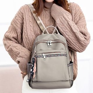 韓版尼龍布時尚女士後背包 旅行包 女士背包 新款雙肩女包 大容量潮流斜背包 女士書包 休閒後背包-細節圖2