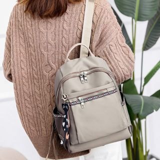 韓版尼龍布時尚女士後背包 旅行包 女士背包 新款雙肩女包 大容量潮流斜背包 女士書包 休閒後背包-細節圖4