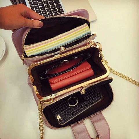  側背包 韓版 可愛 小包包 休閒 兔耳朵 鏈條包 迷你 小方包 百搭 單肩包 -細節圖4