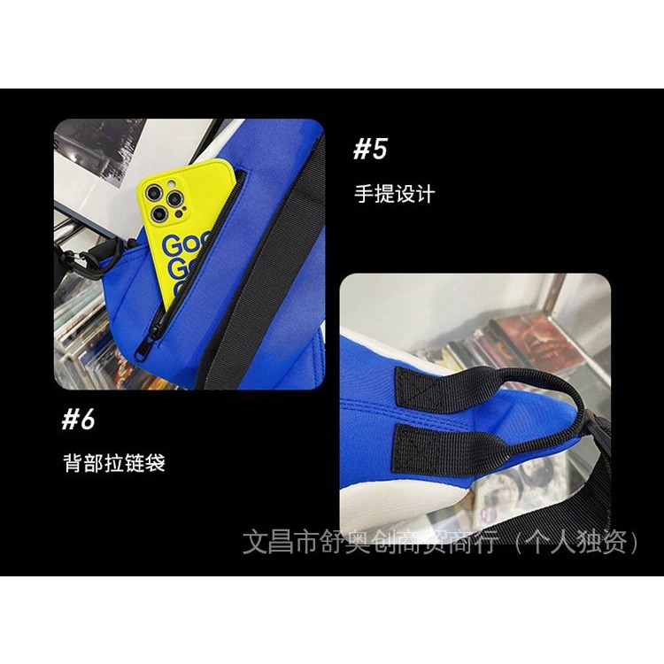 2023新款 男士腰包 胸包 单肩包 斜背包 運動撞色 大容量 豎款方型 減負 今年流行 男包 旅游-細節圖5