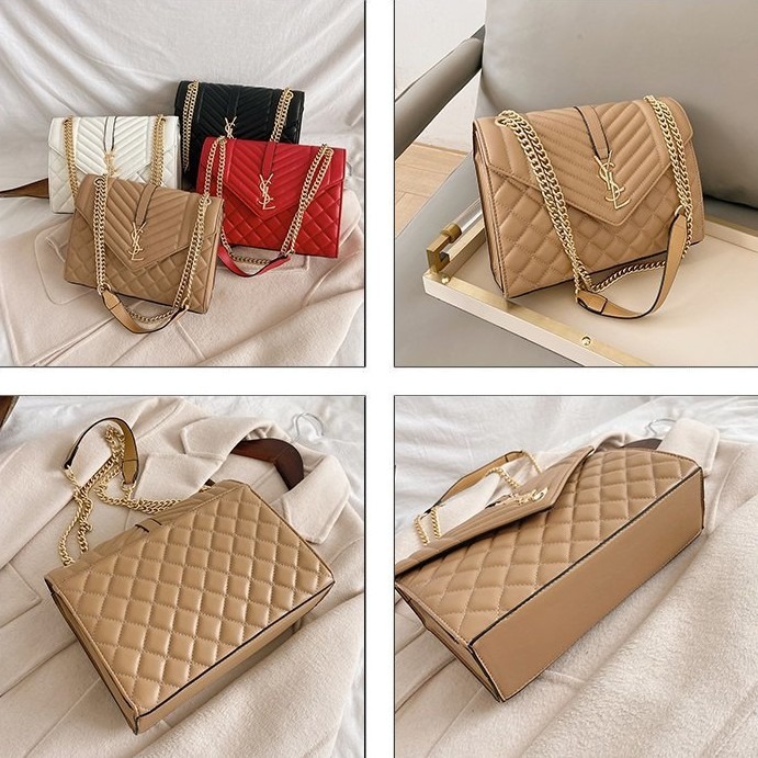 時尚繡線菱格 小方包 韓版ins 百搭休閒 鏈帶包 單肩包 斜挎包 洋氣質感 氣質女神 側背包 斜背包-細節圖7