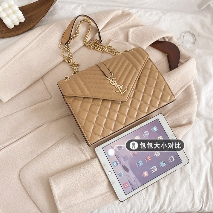 時尚繡線菱格 小方包 韓版ins 百搭休閒 鏈帶包 單肩包 斜挎包 洋氣質感 氣質女神 側背包 斜背包-細節圖9