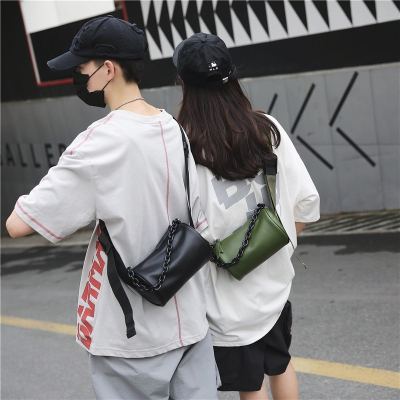 街頭時尚潮流PU軟皮 圓筒包 個性輕便 小挎包 韓版運動休閒 肩背包 側背包 斜背包
