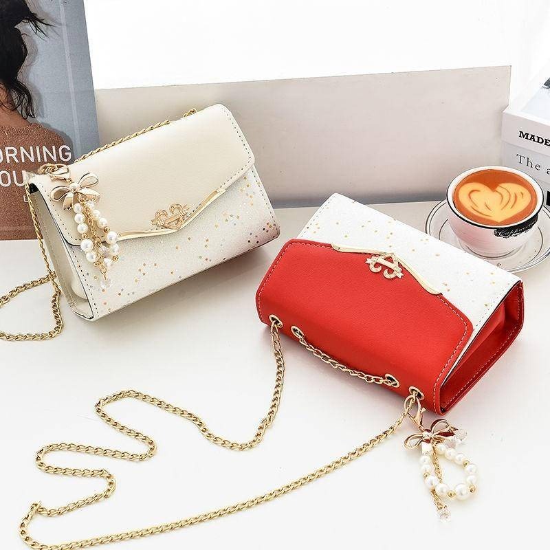 包包女新款 百搭鏈條斜挎包 亮片時尚 單肩包韓版 女士挎包 小方包 斜背包 肩背包 手機包 零錢包潮 流行洋氣-細節圖2