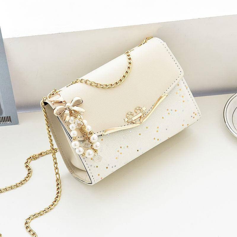 包包女新款 百搭鏈條斜挎包 亮片時尚 單肩包韓版 女士挎包 小方包 斜背包 肩背包 手機包 零錢包潮 流行洋氣-細節圖4