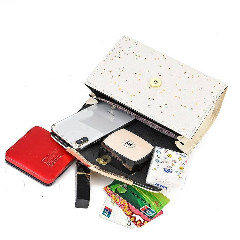 包包女新款 百搭鏈條斜挎包 亮片時尚 單肩包韓版 女士挎包 小方包 斜背包 肩背包 手機包 零錢包潮 流行洋氣-細節圖8