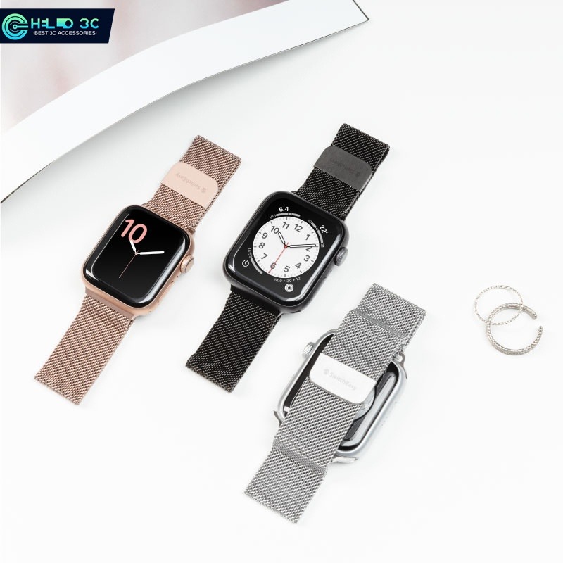 魚骨牌 米蘭不鏽鋼 Apple Watch 丝滑金屬磁吸錶帶-細節圖2