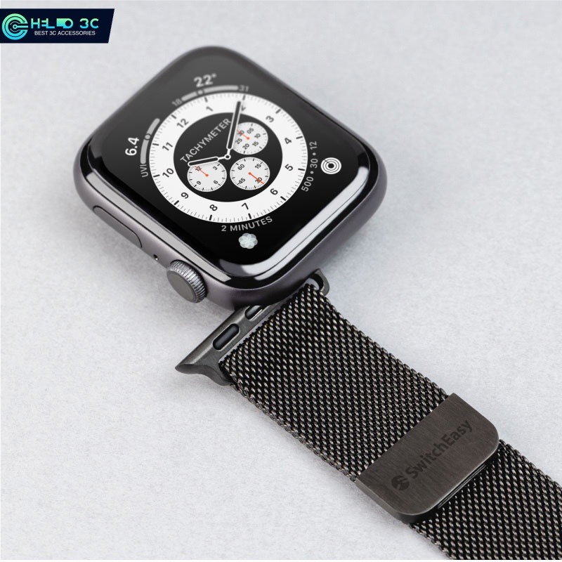 魚骨牌 米蘭不鏽鋼 Apple Watch 丝滑金屬磁吸錶帶-細節圖4