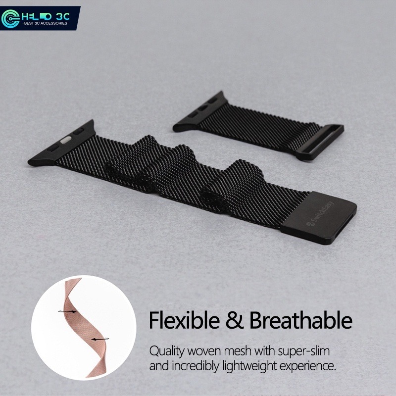 魚骨牌 米蘭不鏽鋼 Apple Watch 丝滑金屬磁吸錶帶-細節圖8