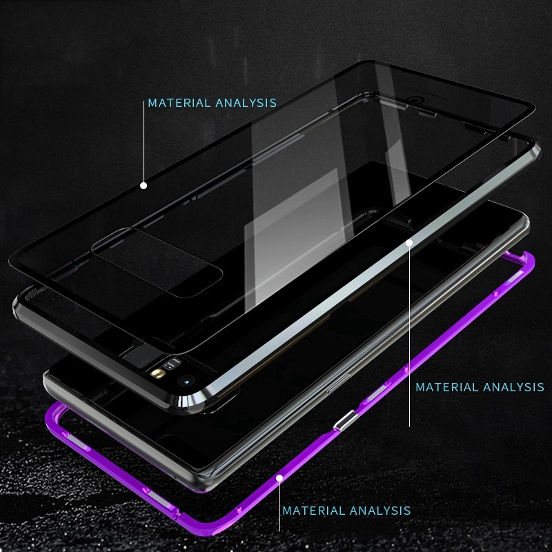 萬磁王二代 三星 S10 / Plus / S10E 手機殼 金屬邊框 鋼化玻璃背板 潮流磁吸殼 全包防摔保護殼-細節圖4