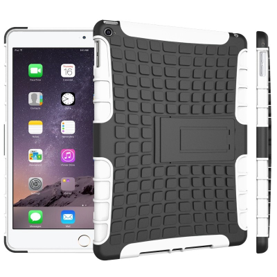 輪胎紋支架 蘋果 iPad 6 / Air 2 手機殼 全包保護套 PC+TPU 矽膠套 防摔保護殼 平板套