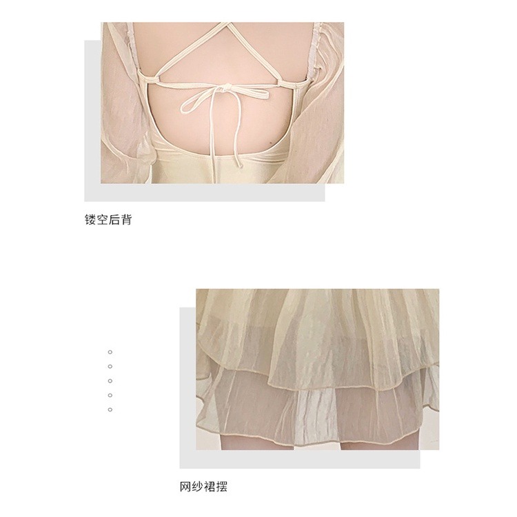 泳衣女夏季2023新款爆款連身微胖女孩保守長袖高級感溫泉顯瘦遮肚-細節圖9