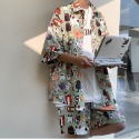 休閒夏威夷花襯衫男短褲夏季潮流寬鬆短袖日系海邊情侶沙灘套裝男-規格圖9