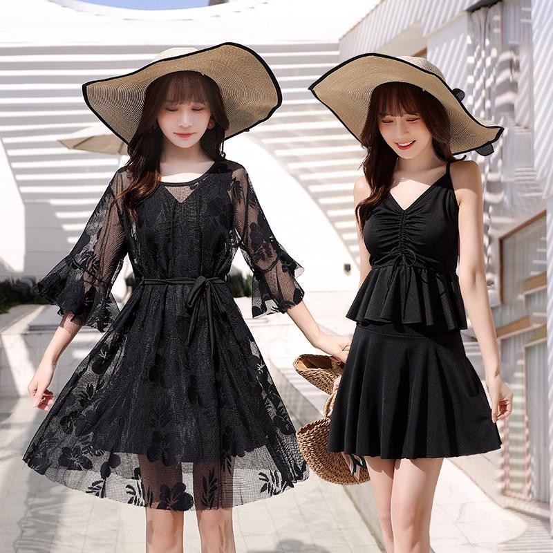 大尺寸泳裝胖MM100公斤可穿泳裝多件式泳裝肩帶泳裝防曬泳裝保守泳裝顯瘦遮肚防曬-細節圖3