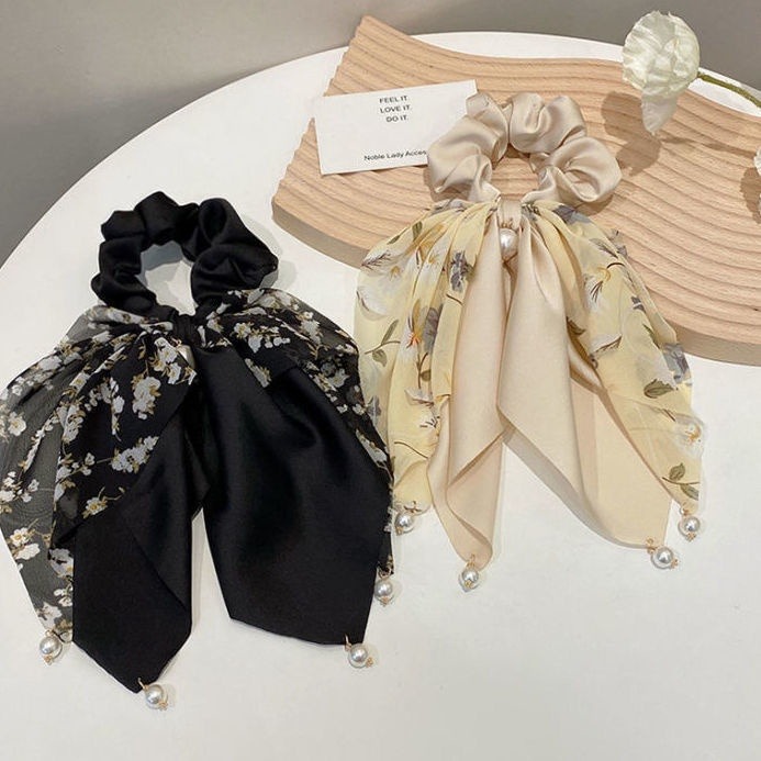 夏天清新蝴蝶結髮圈髮帶女綁發優雅扎馬尾飄帶高級感發圈2023新款-細節圖9