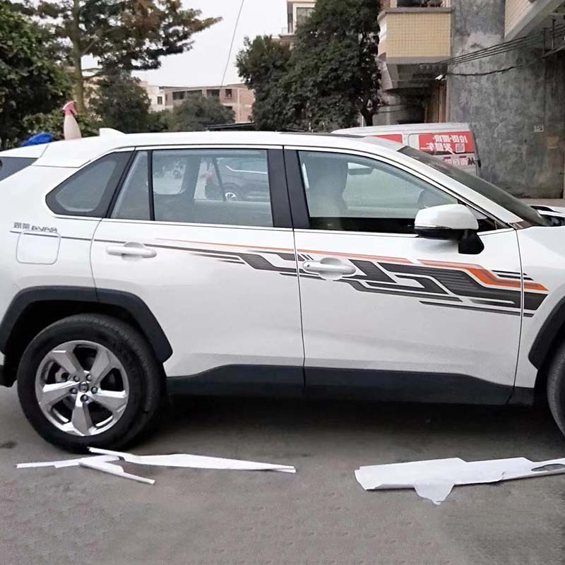 【品為車品】適用於20款RAV4榮放車身彩條 車身貼紙車貼彩條 個性改裝拉花腰線-細節圖2