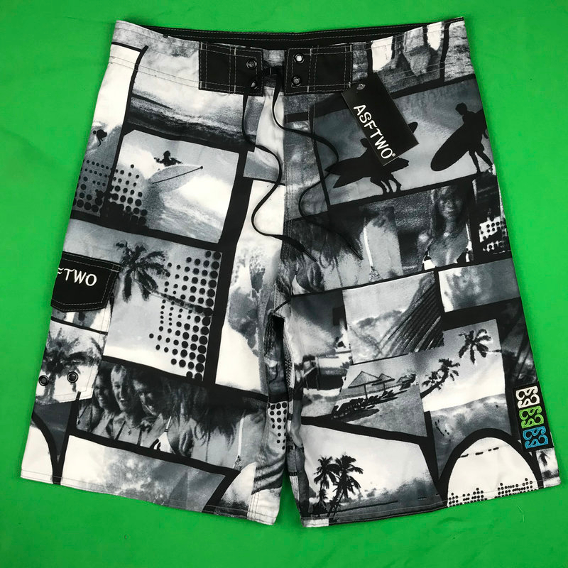 Asftwo 男士褲子衝浪沙灘短褲休閒速乾游泳寬鬆運動現貨-細節圖6