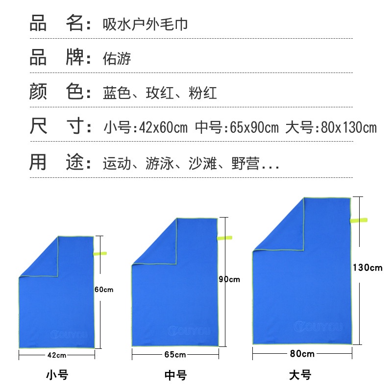 新款游泳浴巾 沙灘溫泉運動吸水毛巾 便攜式旅行沙灘巾 成人兒童速乾輕薄浴巾-細節圖6