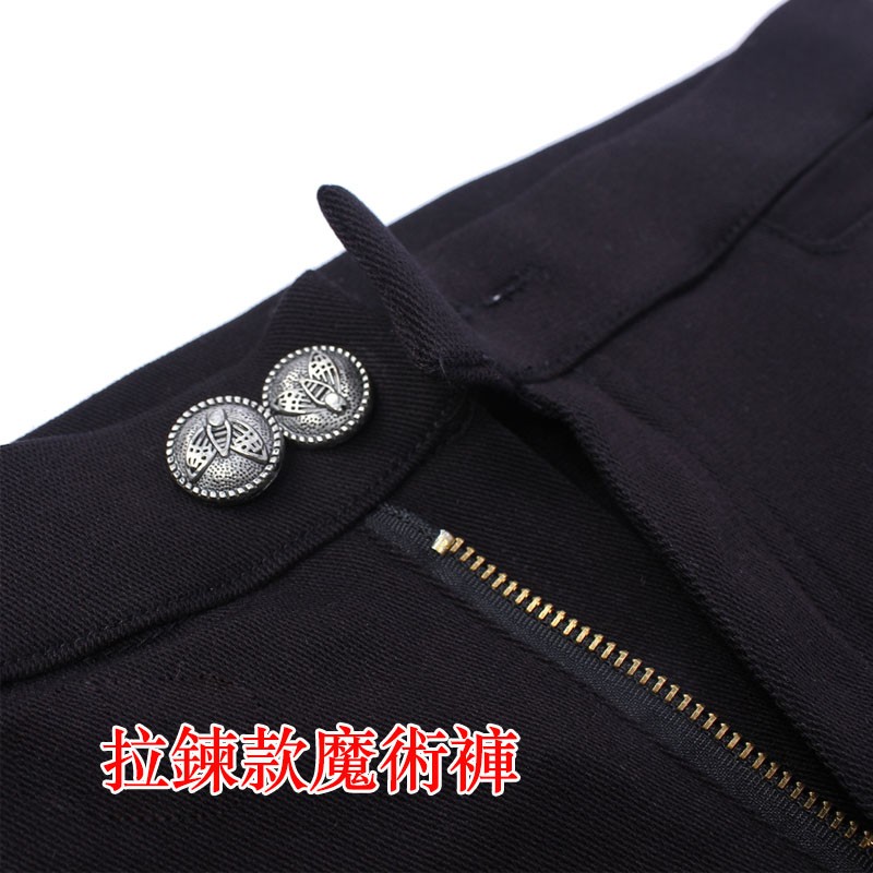 現貨『S-6XL』高品質大尺碼魔術褲 優質高彈性緊身褲 黑褲 緊身長褲 口袋拉鍊窄管褲 79DK01-細節圖6