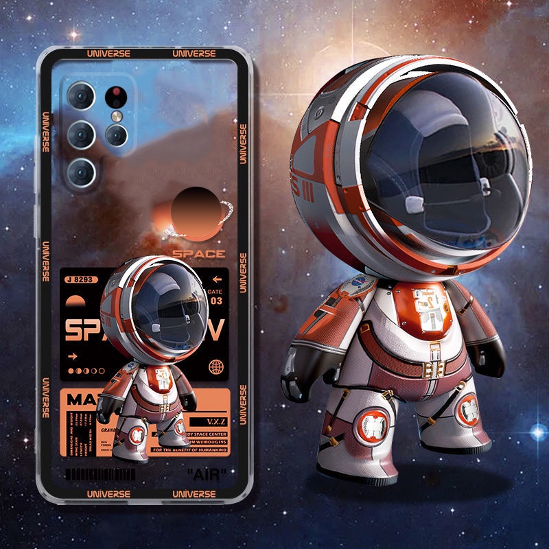 潮牌太空人三星s22ultra透明手機殼保護套鏡頭全包Galaxy 男女軟薄防摔殼-細節圖3