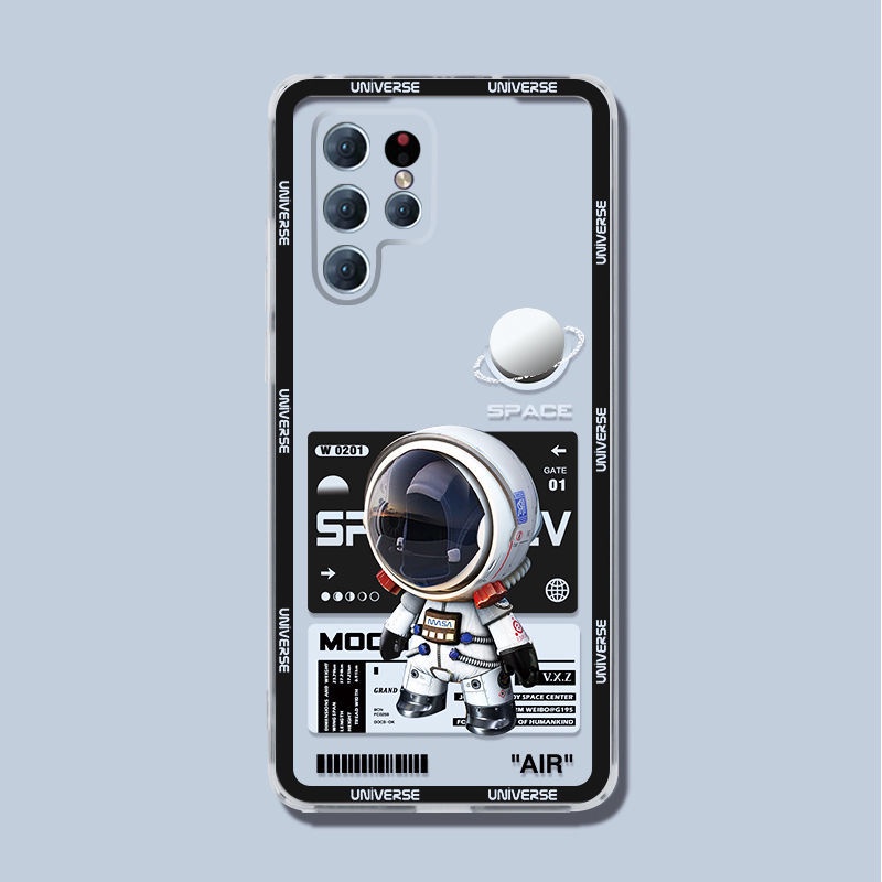潮牌太空人三星s22ultra透明手機殼保護套鏡頭全包Galaxy 男女軟薄防摔殼-細節圖5
