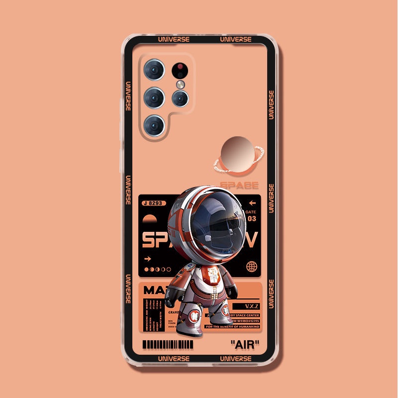 潮牌太空人三星s22ultra透明手機殼保護套鏡頭全包Galaxy 男女軟薄防摔殼-細節圖6