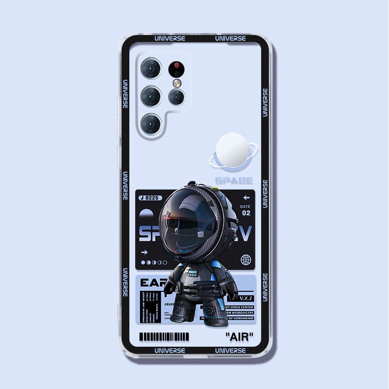 潮牌太空人三星s22ultra透明手機殼保護套鏡頭全包Galaxy 男女軟薄防摔殼-細節圖7