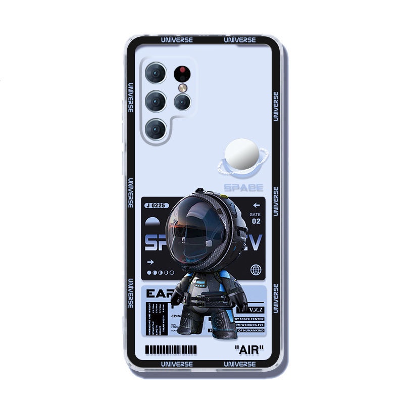 潮牌太空人三星s22ultra透明手機殼保護套鏡頭全包Galaxy 男女軟薄防摔殼-細節圖8