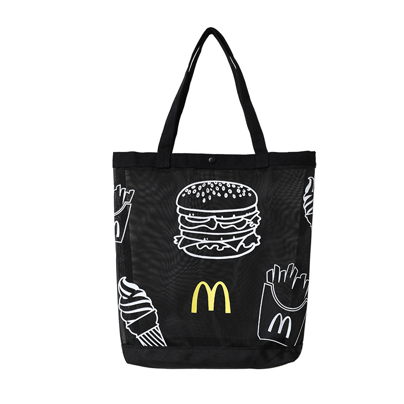 【拾趣】麥當勞McDonalds網紗帆布袋 小型托特包摺疊輕便環保購物袋手提托特包-細節圖7