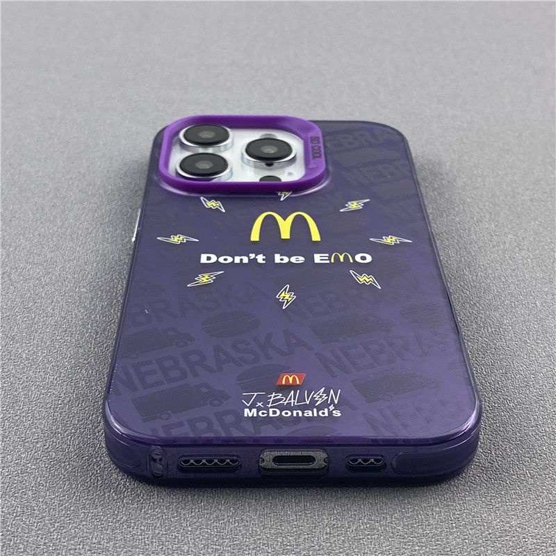 【拾趣】M記手機殼 麥當勞漢堡保護殼 蘋果14 iphone13 promax 紫色手機殼 12 防摔 內側防撞條-細節圖5